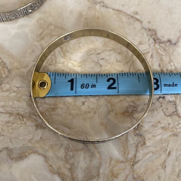 Set of 2 Mexican Silver Bangle Bracelets - Picture 8 of 10